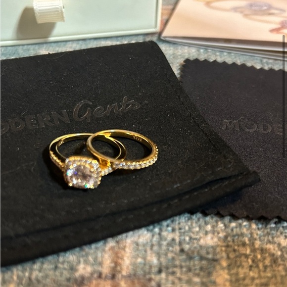 Modern Gents Jewelry - NIB MODERN GENTS Set of 2 Rings The Evermore Gold Wedding/ Engagement Set - Sz 7